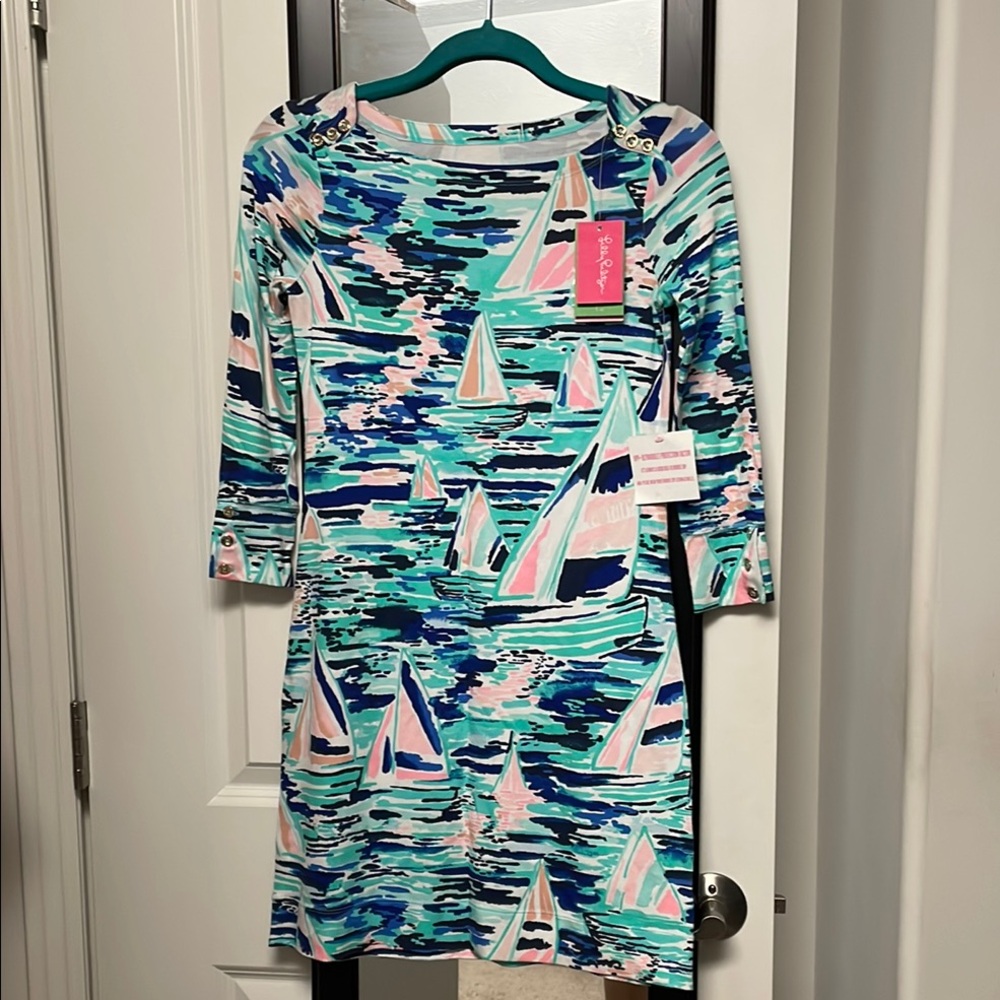 Colorful Sailboat Sophie Print Dress